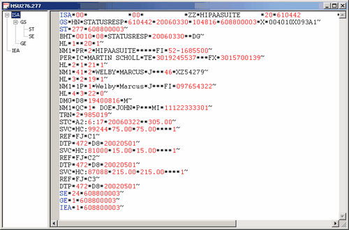 A typical 277 response file Features included with basic module: