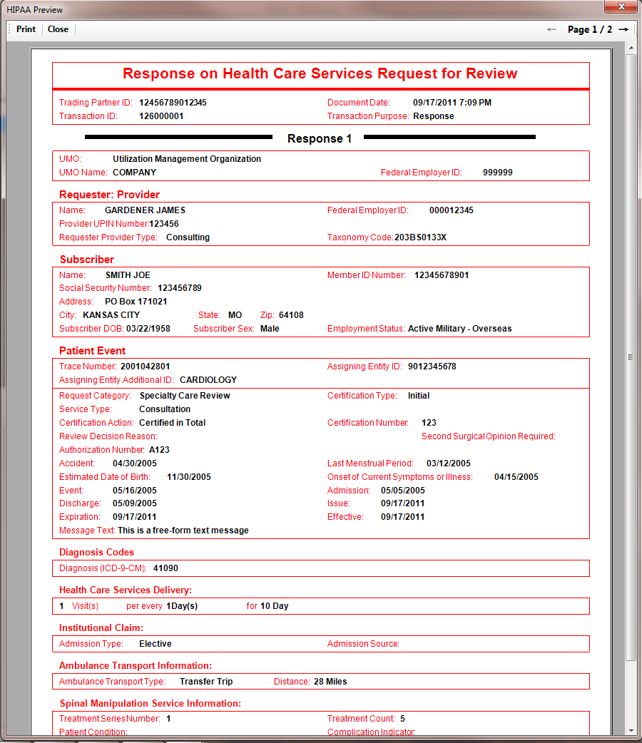 Authorizer Screen Response