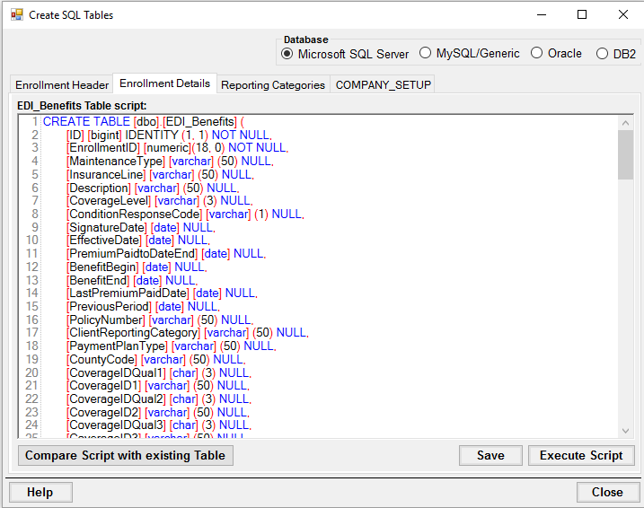 Enrollment-Master-Create-Table