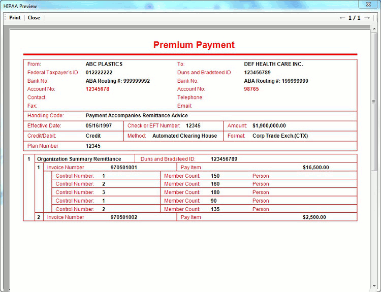 HIPAA Premium Payment Master Group- View Policy Type